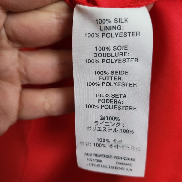 NWT J Crew Silk Chiffon Mirabelle Dress, strawberry red, size 4 - Picture 10 of 15